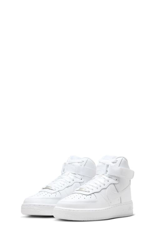 Nike Kids' Air Force 1 High Le Sneaker In White/white/white