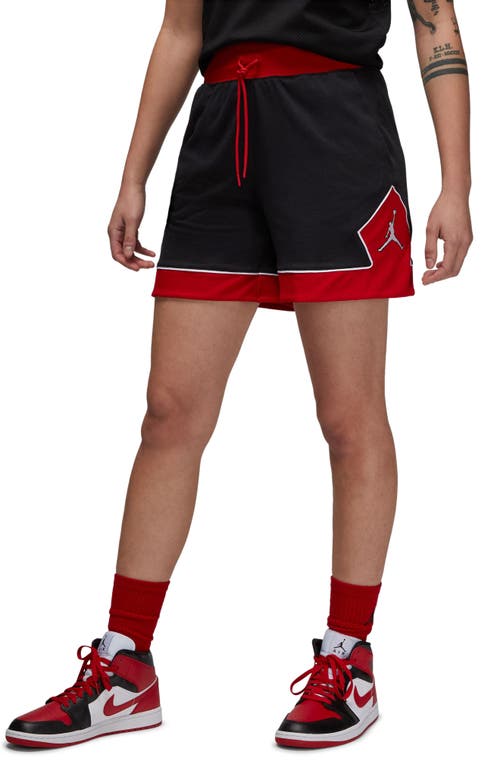 Jordan Diamond Shorts Black/Gym Red/White at Nordstrom,