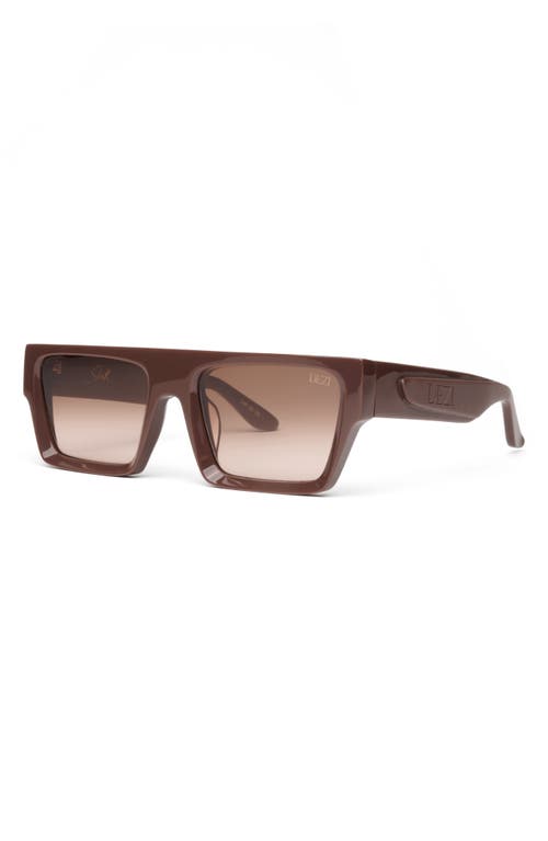 Shop Dezi Slick 55mm Shield Sunglasses In Chocolate/siena Faded