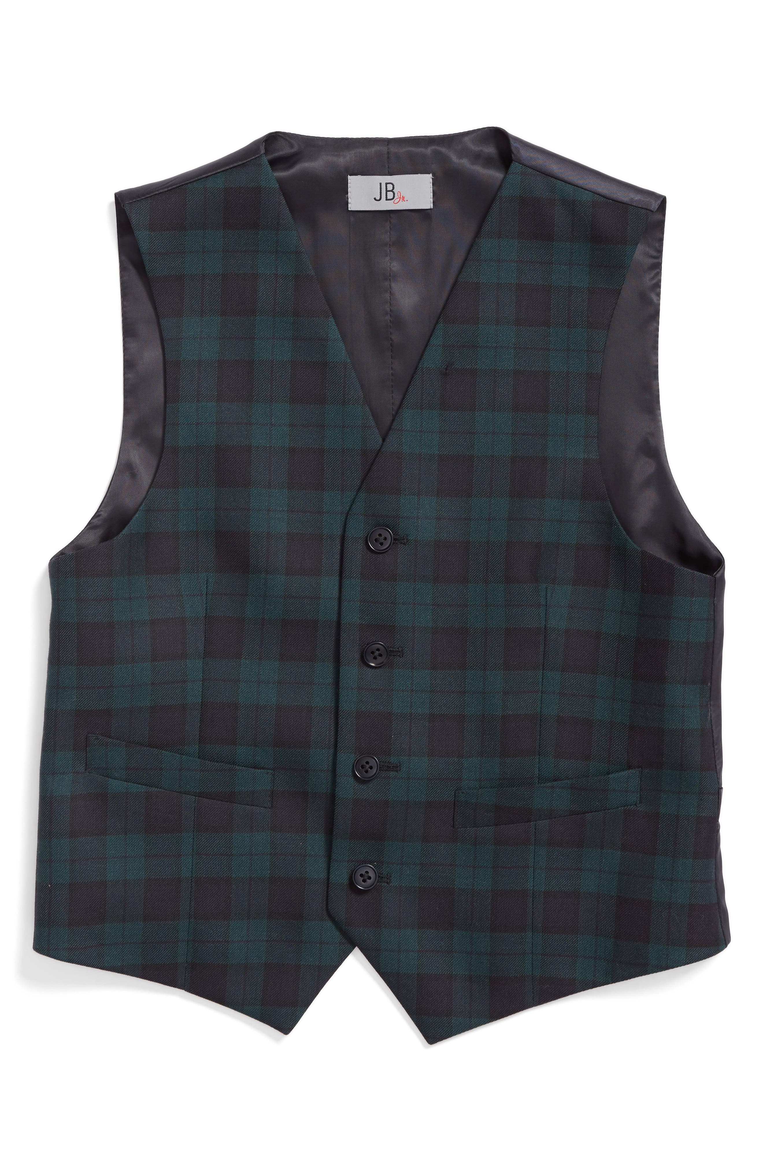 JB Jr. JB Jr Plaid Wool Vest in Blue 