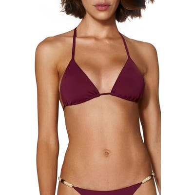 Vix Swimwear Bondi Traingle Bikini Top, Size - Burgundy