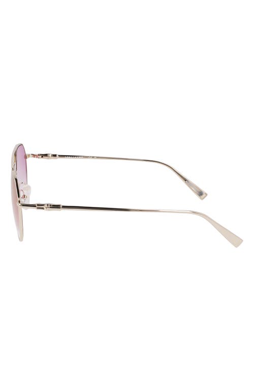 Longchamp Roseau 57mm Gradient Aviator Sunglasses In Gold/gradient Rose