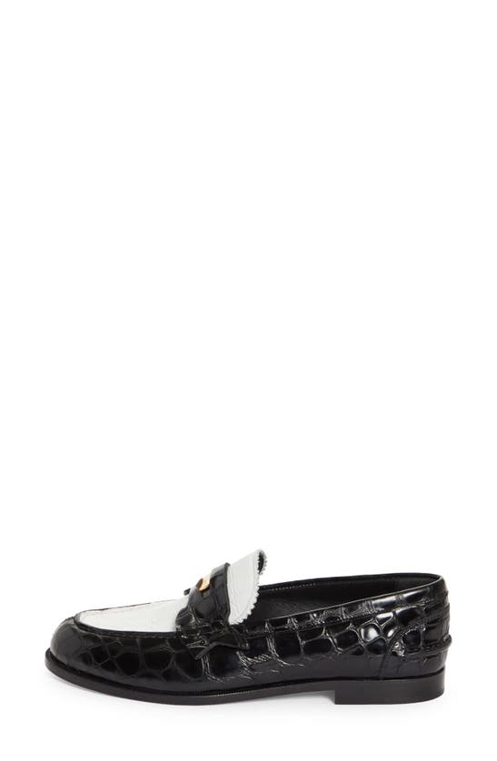 Shop Christian Louboutin Penny Loafer In White/ Black