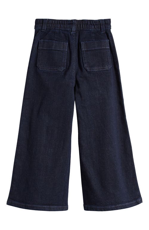 Shop Nordstrom Kids' Crop Wide Leg Jeans In Dark Wash