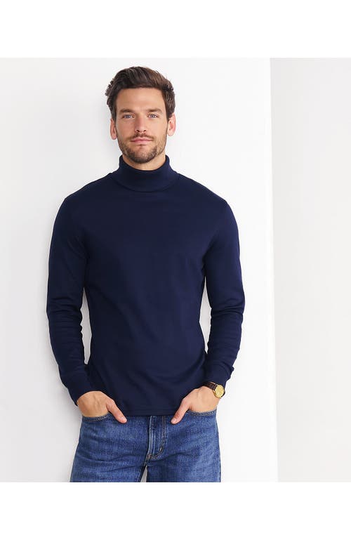 Shop Lands' End Cotton Supima Turtleneck In Radiant Navy