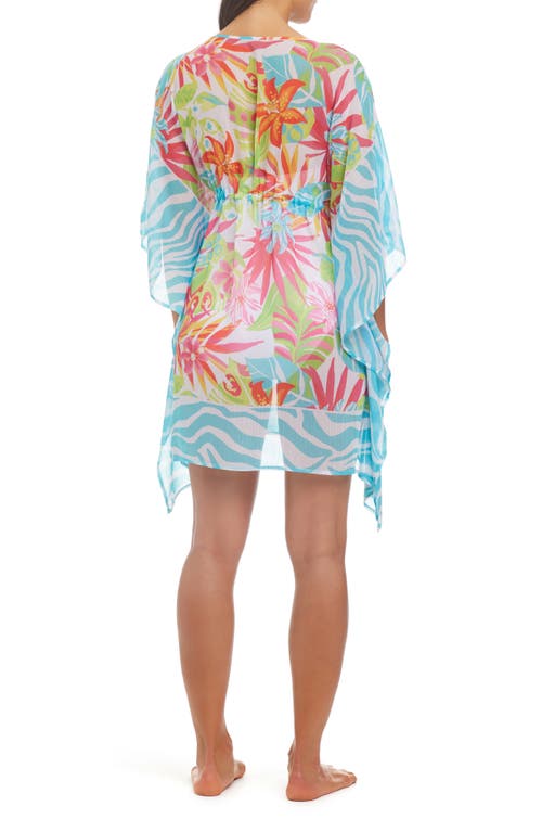 Shop Rod Beattie Floral Chiffon Cover-up Dress In Pink Multi