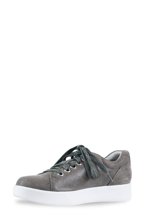 Munro Tilly Sneaker In Greige Leather