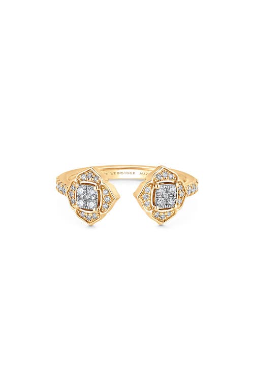 Sara Weinstock Leela 2-Cluster Diamond Open Ring Yellow Gold at Nordstrom,