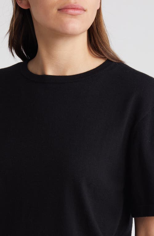 Shop Rails Avery Short Sleeve Cotton & Cashmere Sweater In Black