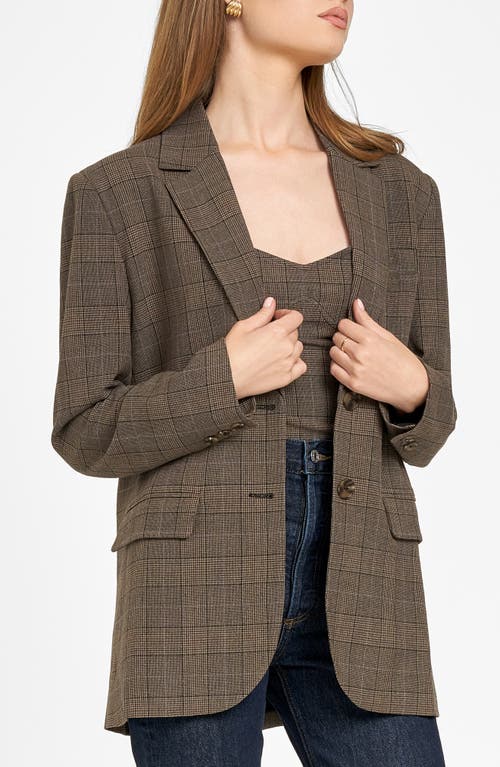 Shop Wayf Amalia Plaid Blazer In Brown Plaid