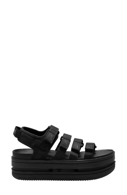 Nike Icon Classic Platform Sandal In Black/black-black