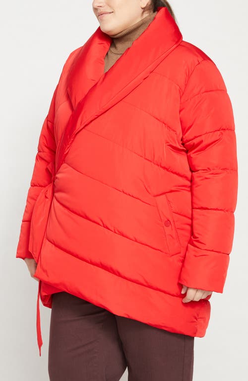 Universal Standard Kanda 2 Wrap Puffer Coat In Vermilion Red