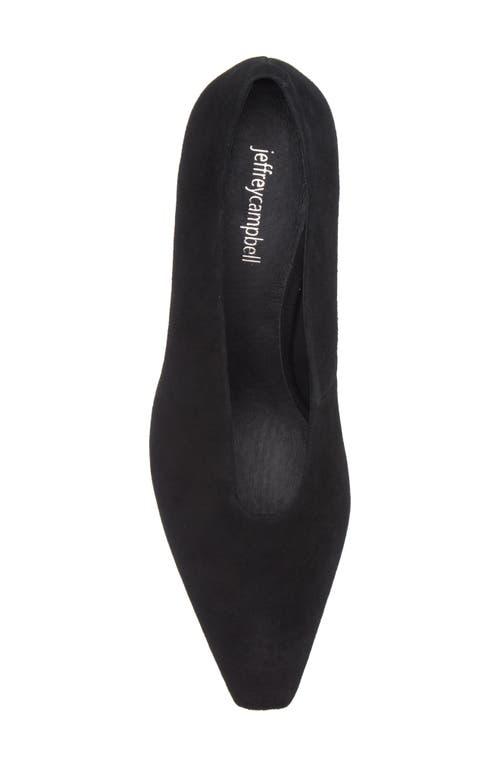 Shop Jeffrey Campbell Hints-2 Suede Square Toe Pump In Black Suede