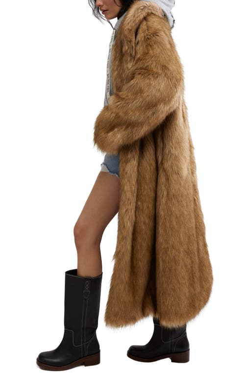 Free People Annice Faux Fur Coat In Sandy Fox Combo