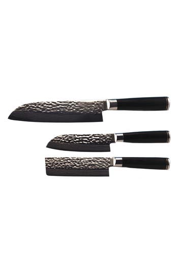 Shop Berghoff International Martello 3-piece Knife Set In Black/silver