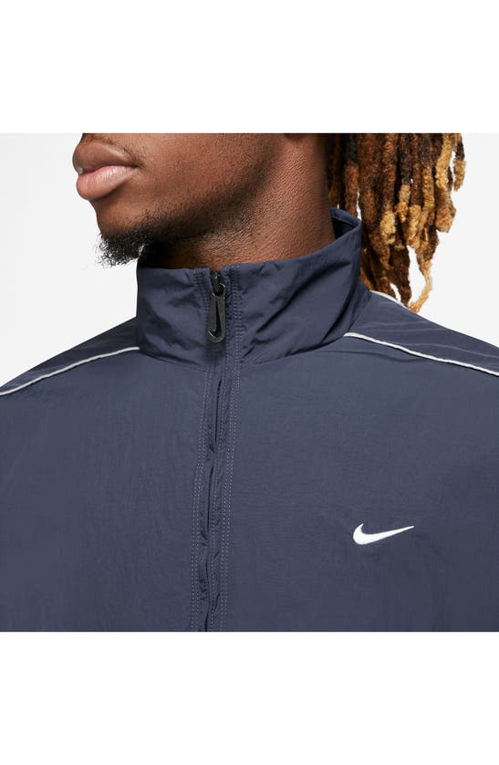 Shop Nike Solo Swoosh Track Jacket In Thunder Blue/ White