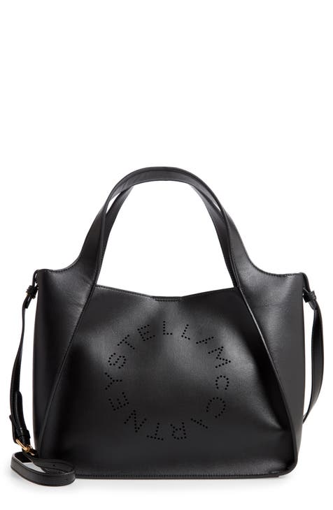 Perforated Logo Faux Leather Satchel