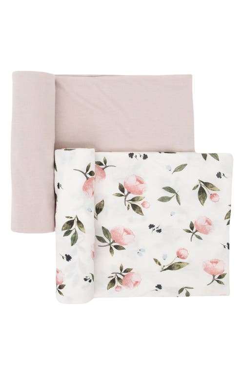 little unicorn 2-Pack Knit Swaddle in Watercolor Floret at Nordstrom