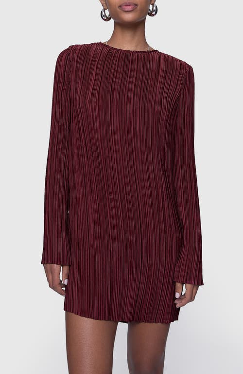 Rebecca Minkoff Iris Pleated Long Sleeve Minidress in Lacquer 