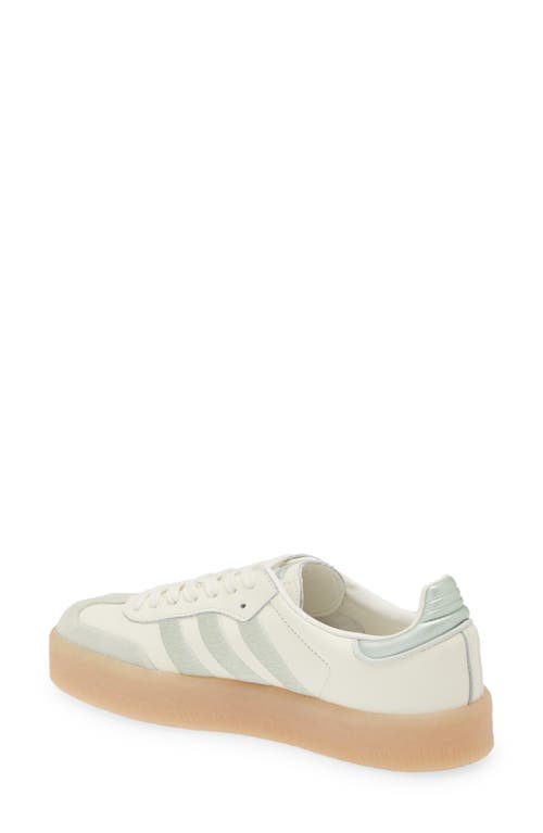 Shop Adidas Originals Adidas Sambae Sneaker In Off White/green/green Met.