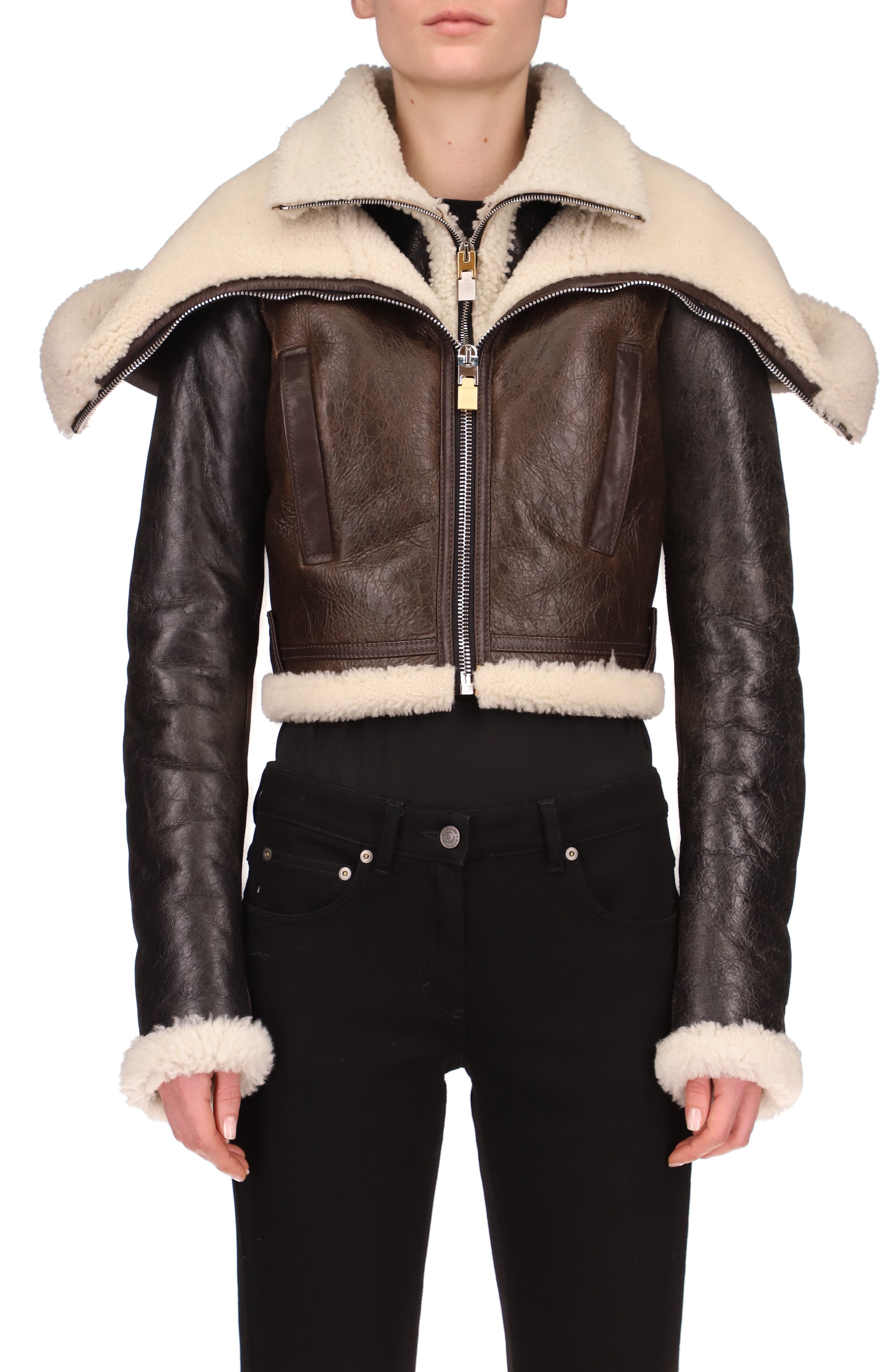 givenchy cropped shearling jacket