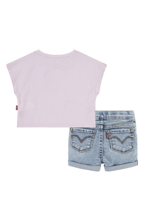 Shop Levi's® Floral T-shirt & Denim Shorts Set In Chalk Pink
