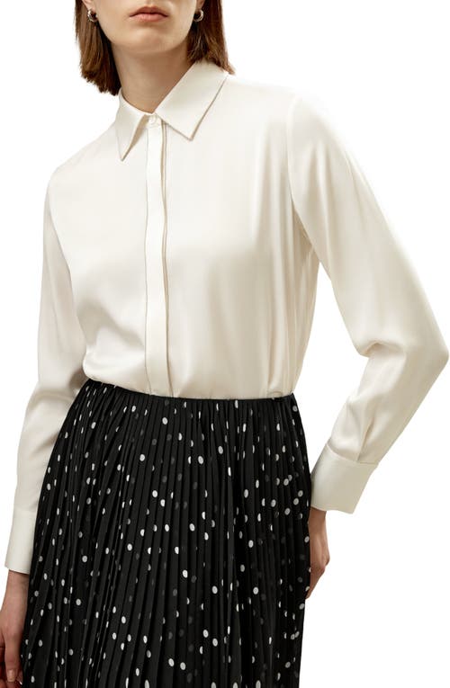 Shop Lilysilk Beaded Chain Silk Shirt For Women In Pearl White