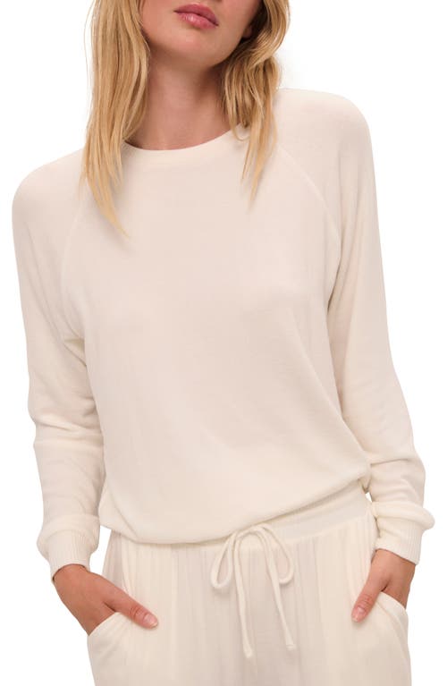 Shop Eberjey Cozy Time Lounge Pullover In Ivory