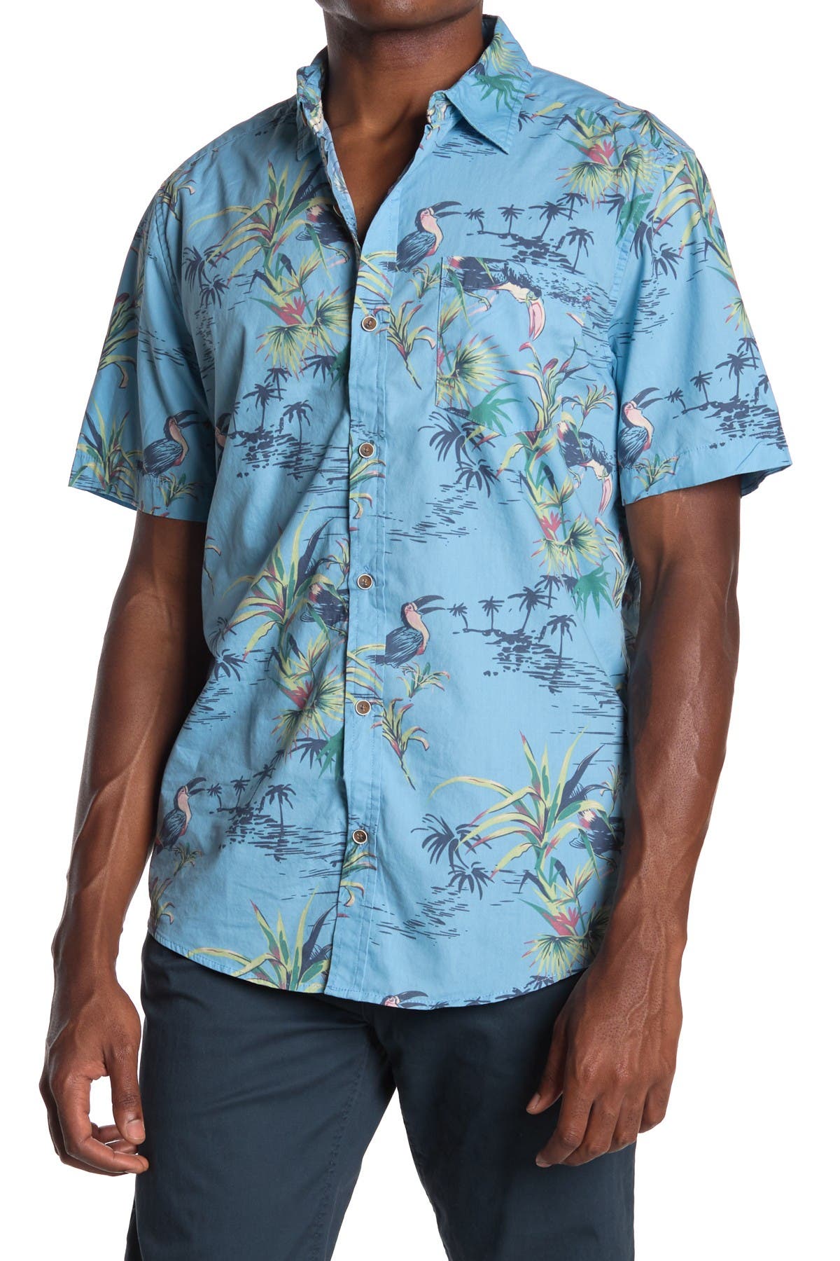 Natural Blue | Visitor Toucan Short Sleeve Hawaiian Shirt | Nordstrom Rack