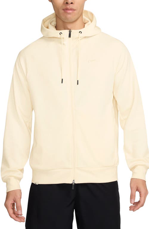 Shop Nike Primary Dri-fit Full Zip Hoodie In Pale Ivory/pale Ivory