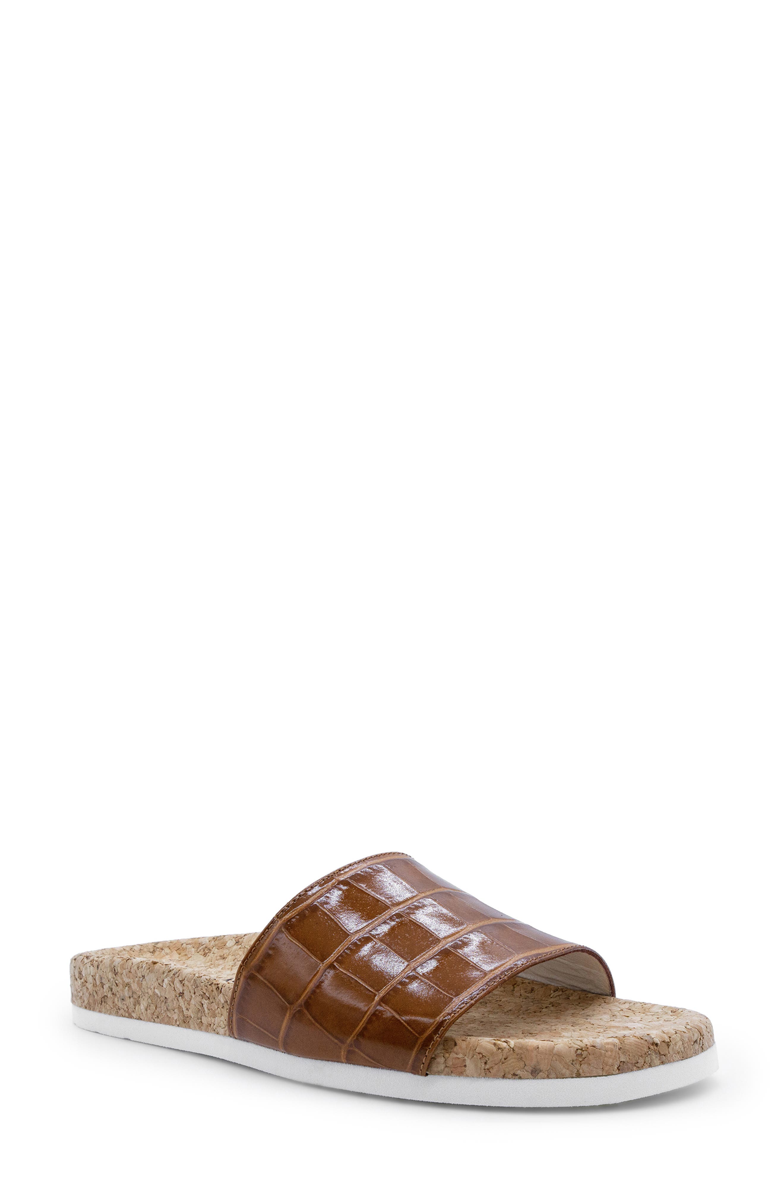Italeau Molly Croc Embossed Waterproof Slide Sandal
