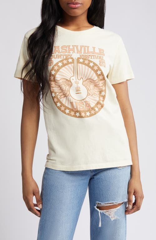 Nashville Cotton Graphic T-Shirt in Beige