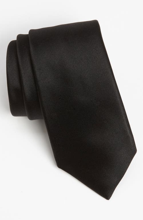 Woven Silk Tie in Black