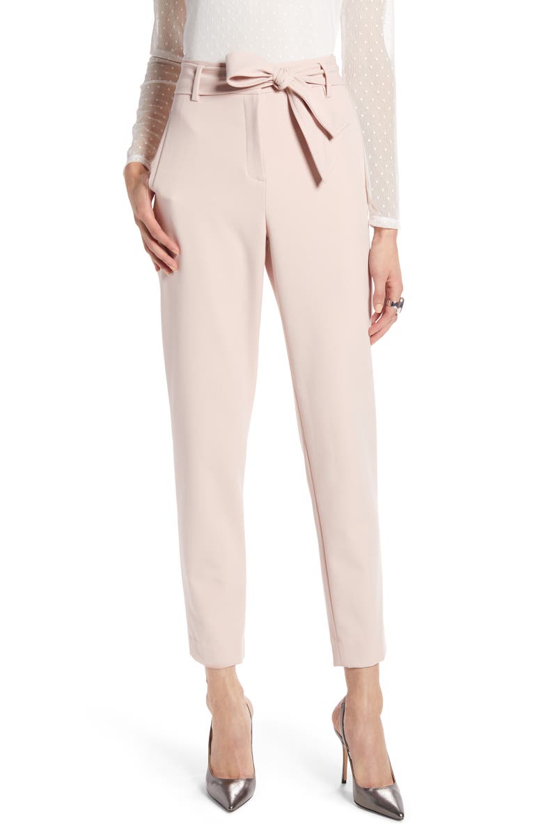 HALOGEN<SUP>®</SUP> Tie Waist Twill Pants, Main, color, PINK SMOKE