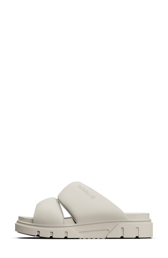 Shop Timberland Greyfield Slide Sandal In White Knit