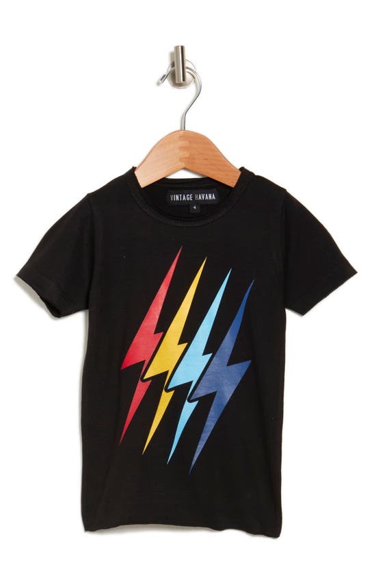 Vintage Havana Kids' Lightning Bolt Graphic T-shirt In Black