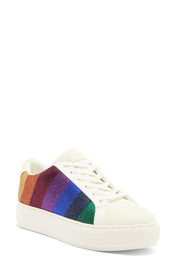 Kurt Geiger London Laney Crystal Stripe Platform Sneaker (women)<br /> In White Multi