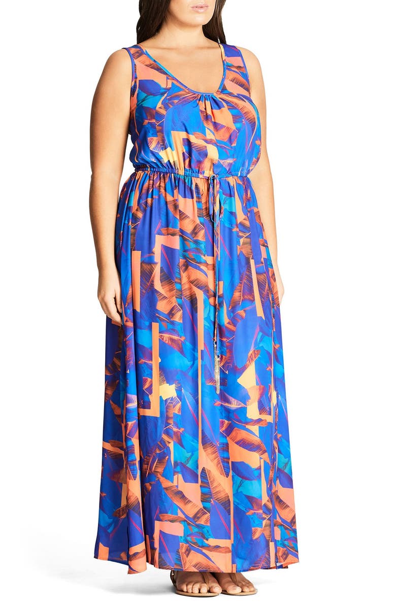 City Chic Palm Maxi Dress (Plus Size) | Nordstrom