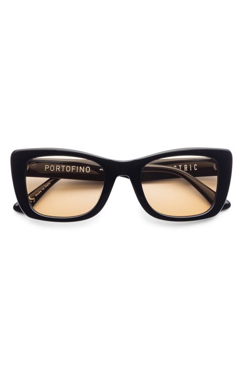 Electric Portofino 52mm Gradient Rectangular Sunglasses In Gloss Black/amber