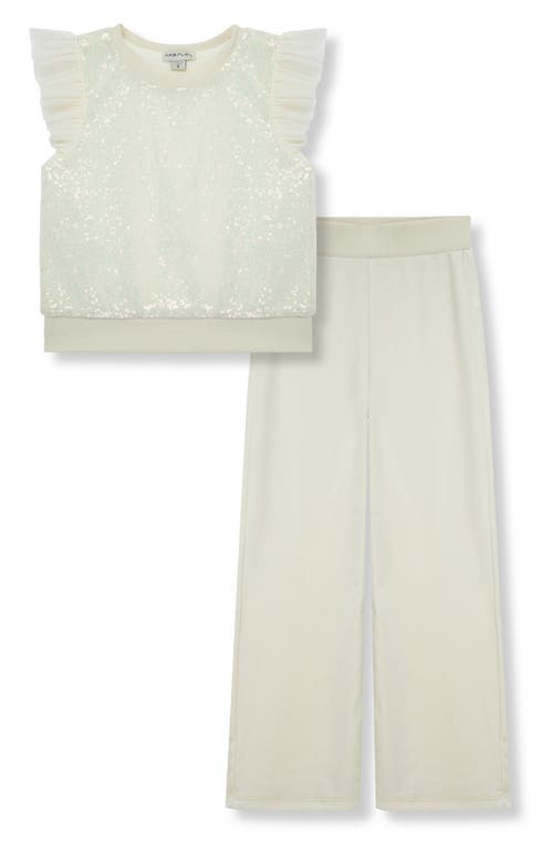 HABITUAL HABITUAL KIDS KIDS' VELOUR SEQUIN TOP & SWEATPANTS SET