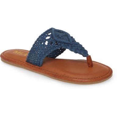 Mia Donna Macrame Flip Flop- Blue