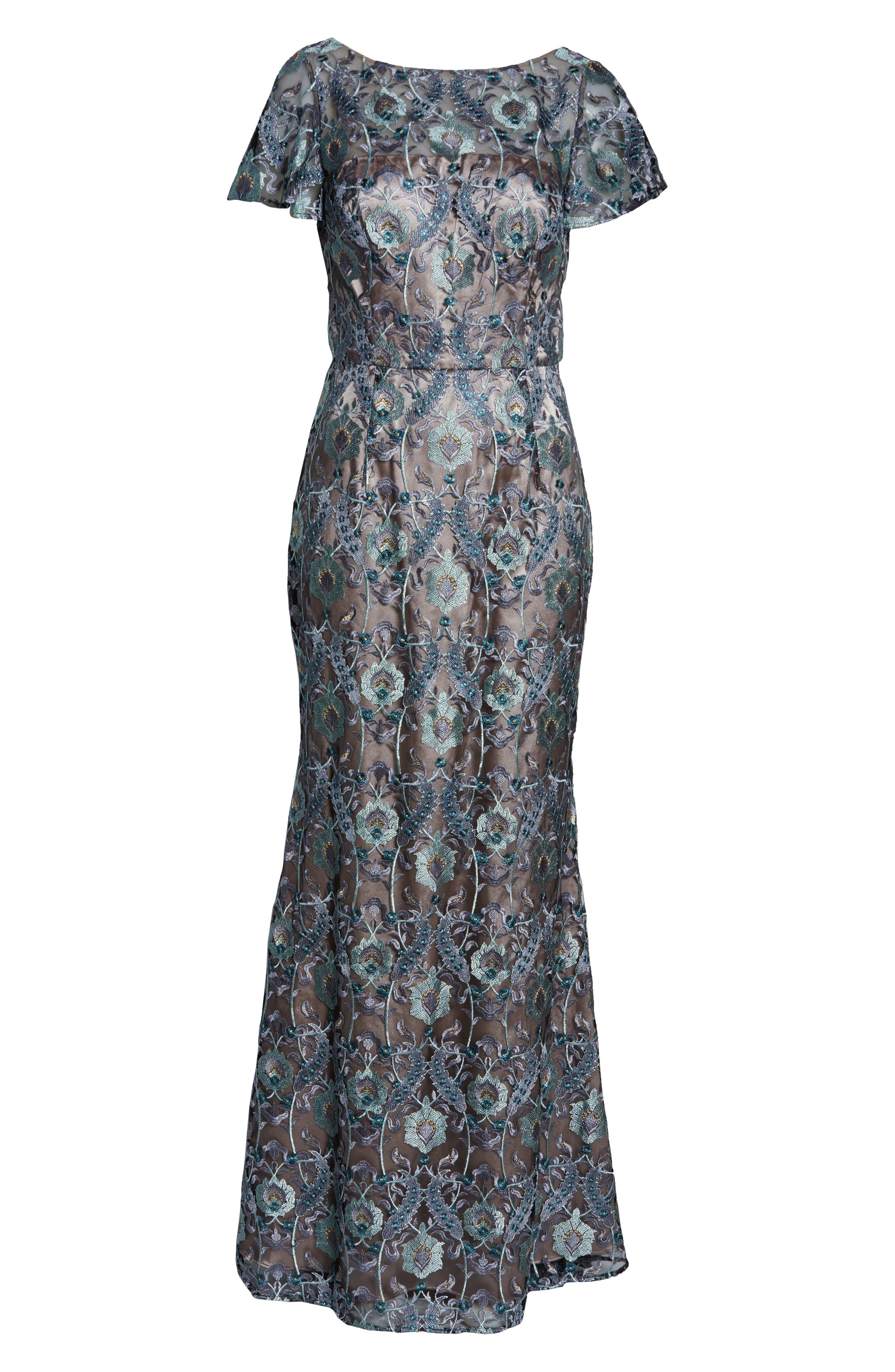 js collection illusion lace evening dress