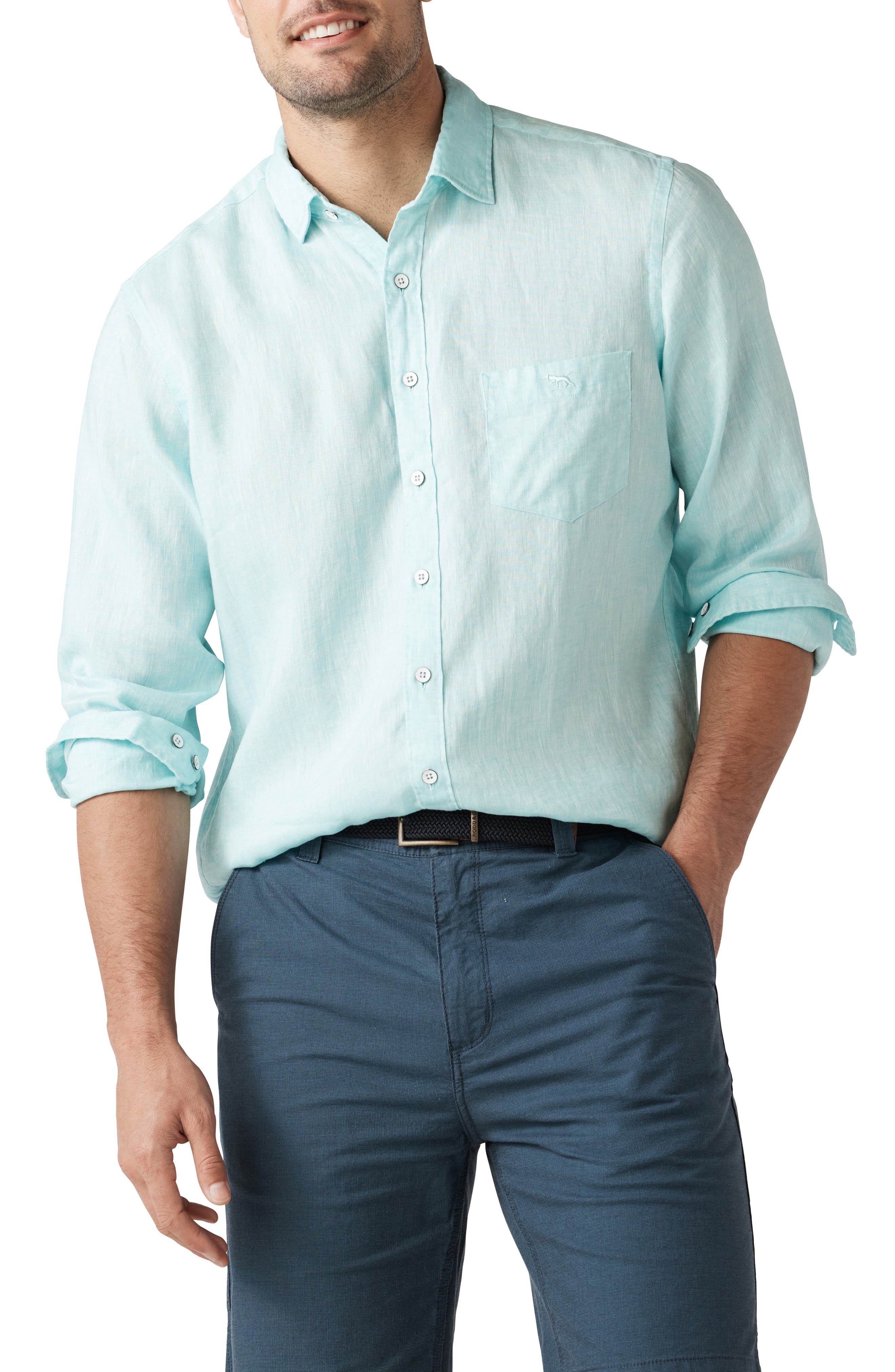 Motion Linen Button-Up Shirt | Nordstrom