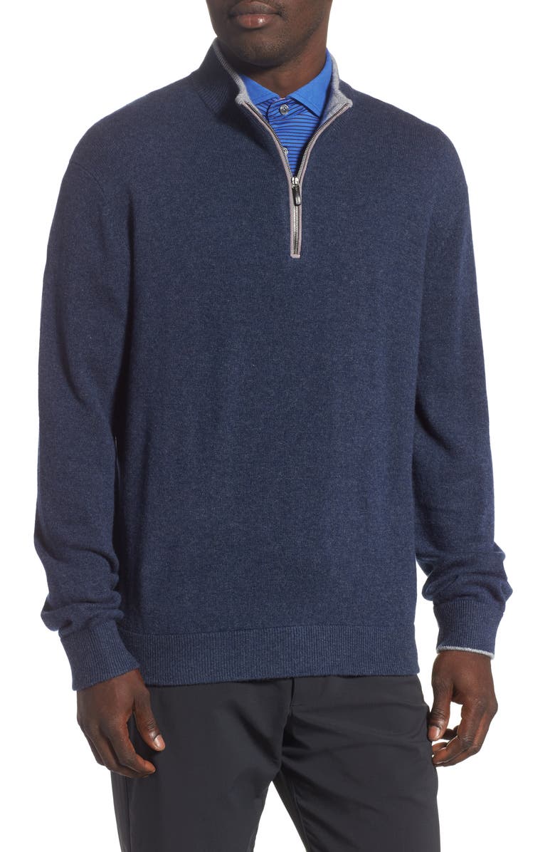 Greyson Sebonack Quarter Zip Wool & Cashmere Sweater | Nordstrom