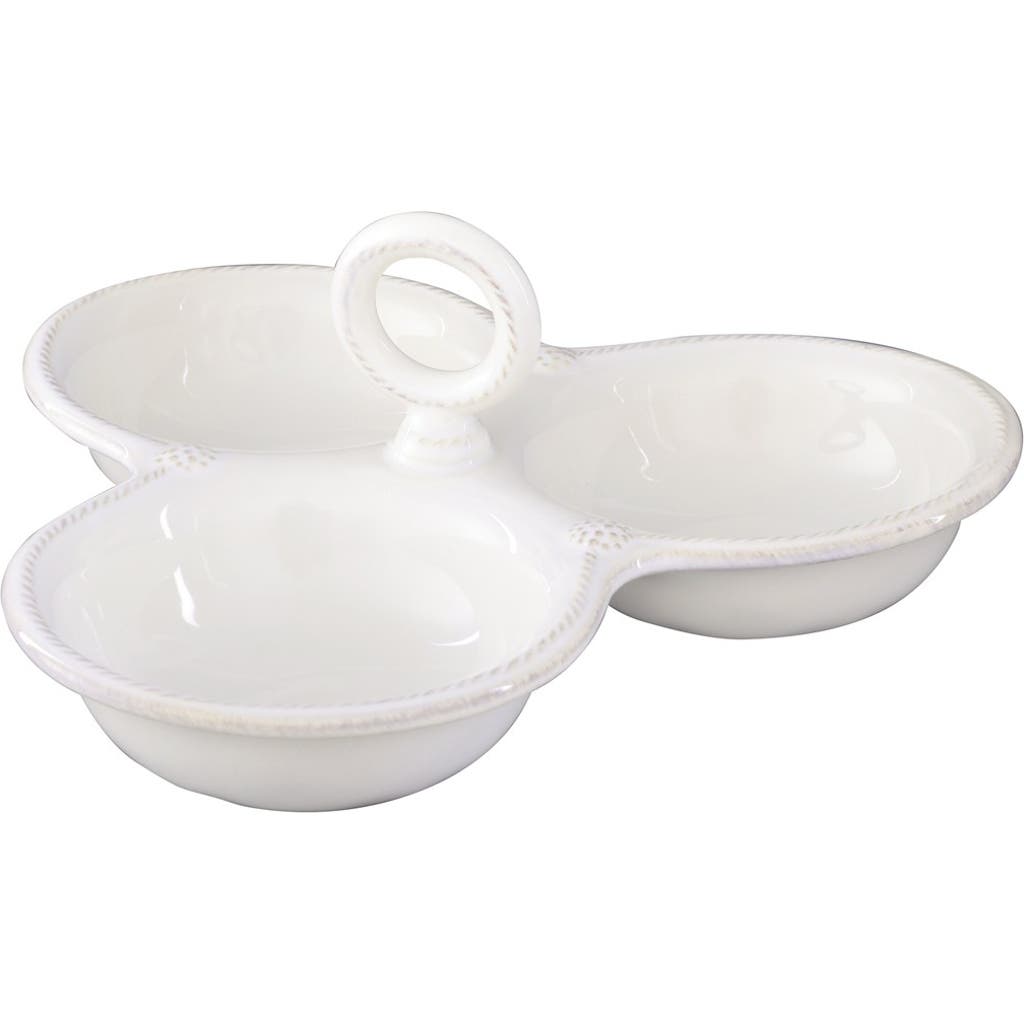Juliska Ceramic Triple Serving Dish In Whitewash