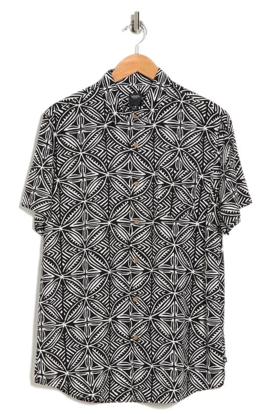 Union Venice Short Sleeve Print Relaxed Fit Shirt In Black