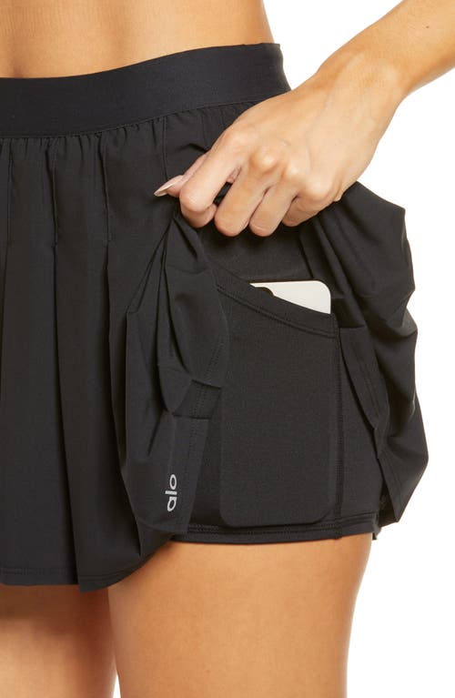 Shop Alo Yoga Alo Varsity Tennis Skirt In Black