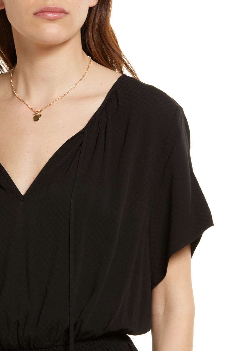 Treasure & Bond Shirred Split Neck Blouse, Alternate, color, 