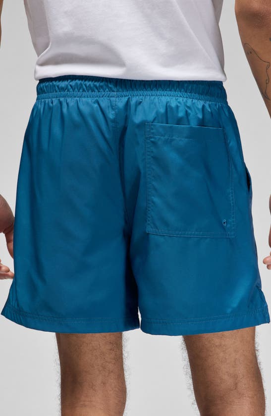 Shop Jordan Essential Poolside Drawstring Shorts In Industrial Blue/ White