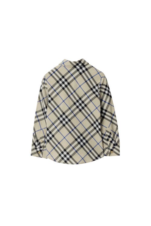 Shop Burberry Check Cotton Shirt In Lichen